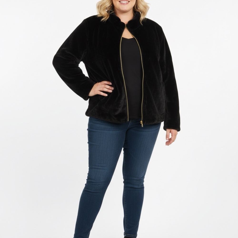 Onque Casuals Black Teddy Jacket